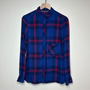 Trafaluc Zara Plaid Button Up Shirt Size S